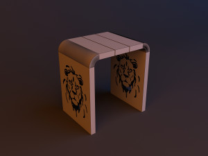 loft chair stool lion Model 3D