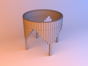 wood and glass coffee table 3D Model