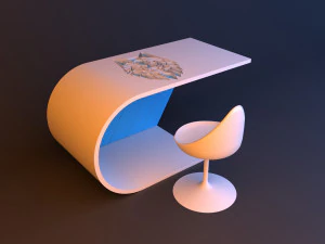 futurystyczny wilk stołowy science-fiction na poddaszu Model 3D