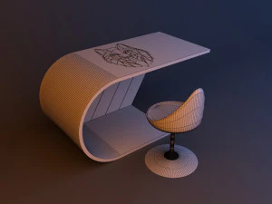 sci-fi futuristic loft table wolf 3D Model