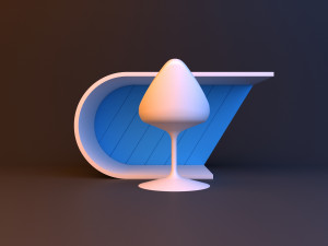 sci-fi futuristic loft table wolf Model 3D