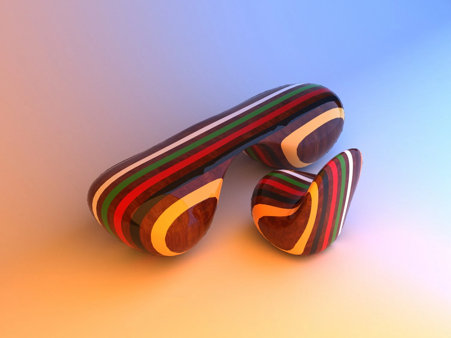 multicolored remix parametric table furniture 3D Model .c4d .max .obj .3ds .fbx .stl .blend 