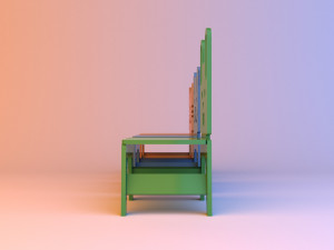animal kids wood chair 3D Model
