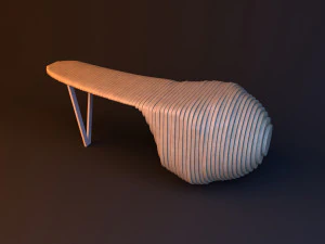 table ergonomique param&eacute;trique en bois Modèle 3D