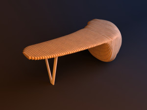 ergonomic parametric wood table Model 3D