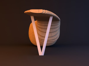 ergonomic parametric wood table Model 3D