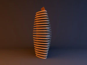 wooden parametric loft reception 3D Model
