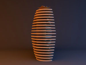 wooden parametric loft reception 3D Model
