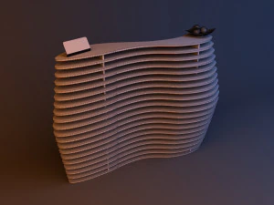 wooden parametric loft reception 3D Model