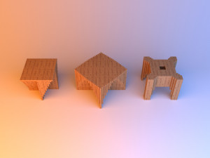 parametrich wooden stool tabouret 3D 모델