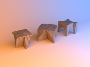 parametrich wooden stool tabouret 3D 모델