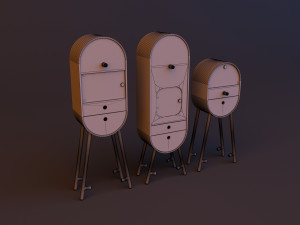 modular capsule cabinets - dresser 3D Модель