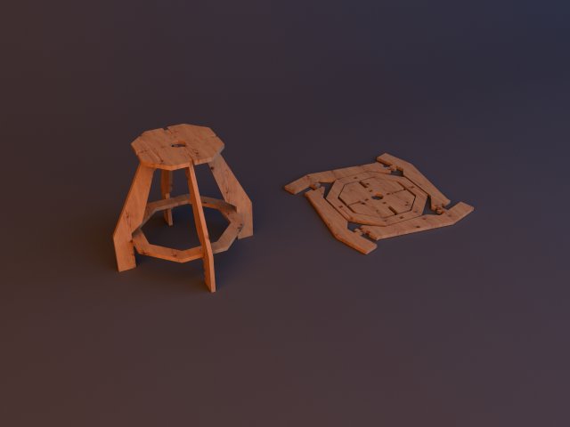 plywood furniture chair cnc workshop 3D Model .c4d .max .obj .3ds .fbx .stl .blend 