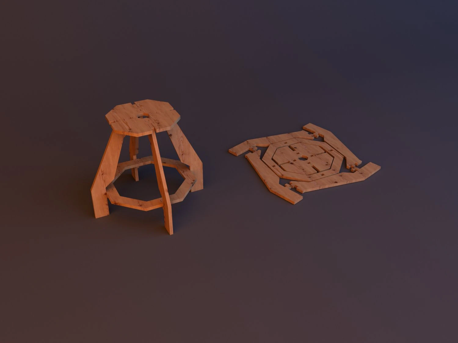 plywood furniture chair cnc workshop 3D Model .c4d .max .obj .3ds .fbx .stl .blend 