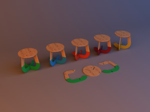 kids plywood chair cnc workshop furniture Modèle 3D