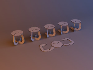 kids plywood chair cnc workshop furniture 3D Model