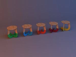 kids plywood chair cnc workshop furniture 3D Model
