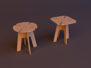 plywood child chair cnc workshop furniture 3Dモデル
