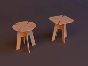 plywood child chair cnc workshop furniture 3D Model