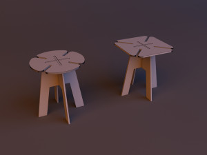 plywood child chair cnc workshop furniture 3D Model