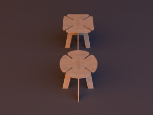 plywood child chair cnc workshop furniture 3D Model