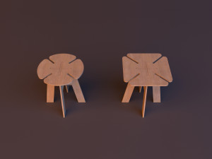 plywood child chair cnc workshop furniture 3D Model