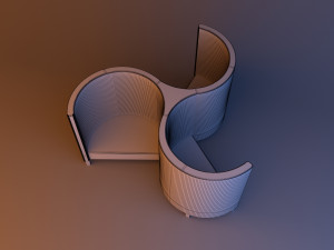 unusual soft lether armchair Modelo 3D