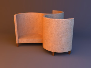 unusual soft lether armchair Modelo 3D