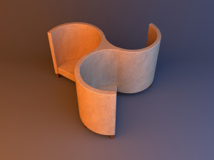 unusual soft lether armchair Modelo 3D