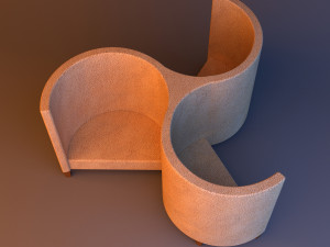 unusual soft lether armchair Modelo 3D
