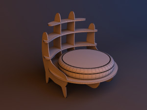armchair shelf transformer 3D Model