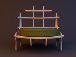 armchair shelf transformer 3D Model