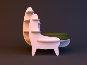 armchair shelf transformer 3D Model