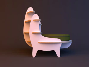 armchair shelf transformer 3D Model
