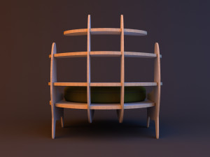 armchair shelf transformer 3D Model