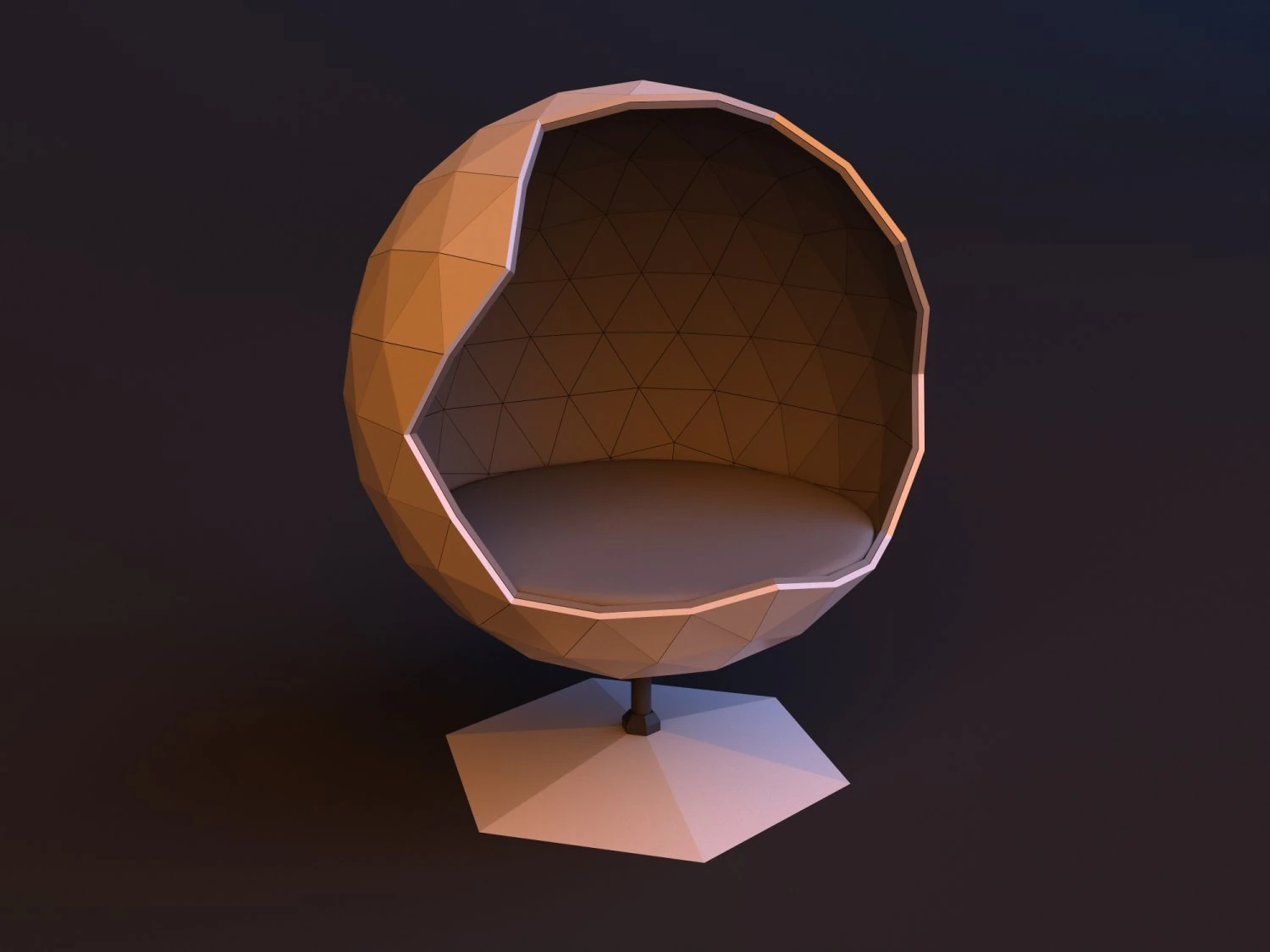 loft sci-fi sphere chair 3D Model .c4d .max .obj .3ds .fbx .stl .blend