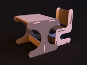 孩子们玩家具 3D 模型