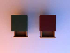 wood metal bedside table 3D Model