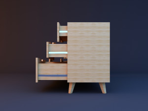 original wood commode and nightstand 3D Model