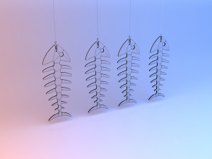 Fish skeleton hanger Modello 3D