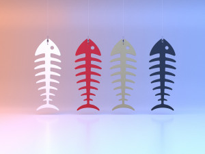 Fish skeleton hanger Modello 3D