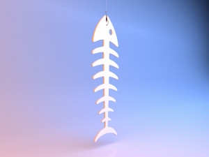 Fish skeleton hanger Modello 3D