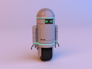 Futuristic cute robot -android Modèle 3D