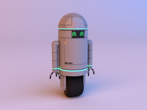 Futuristic cute robot -android Modèle 3D