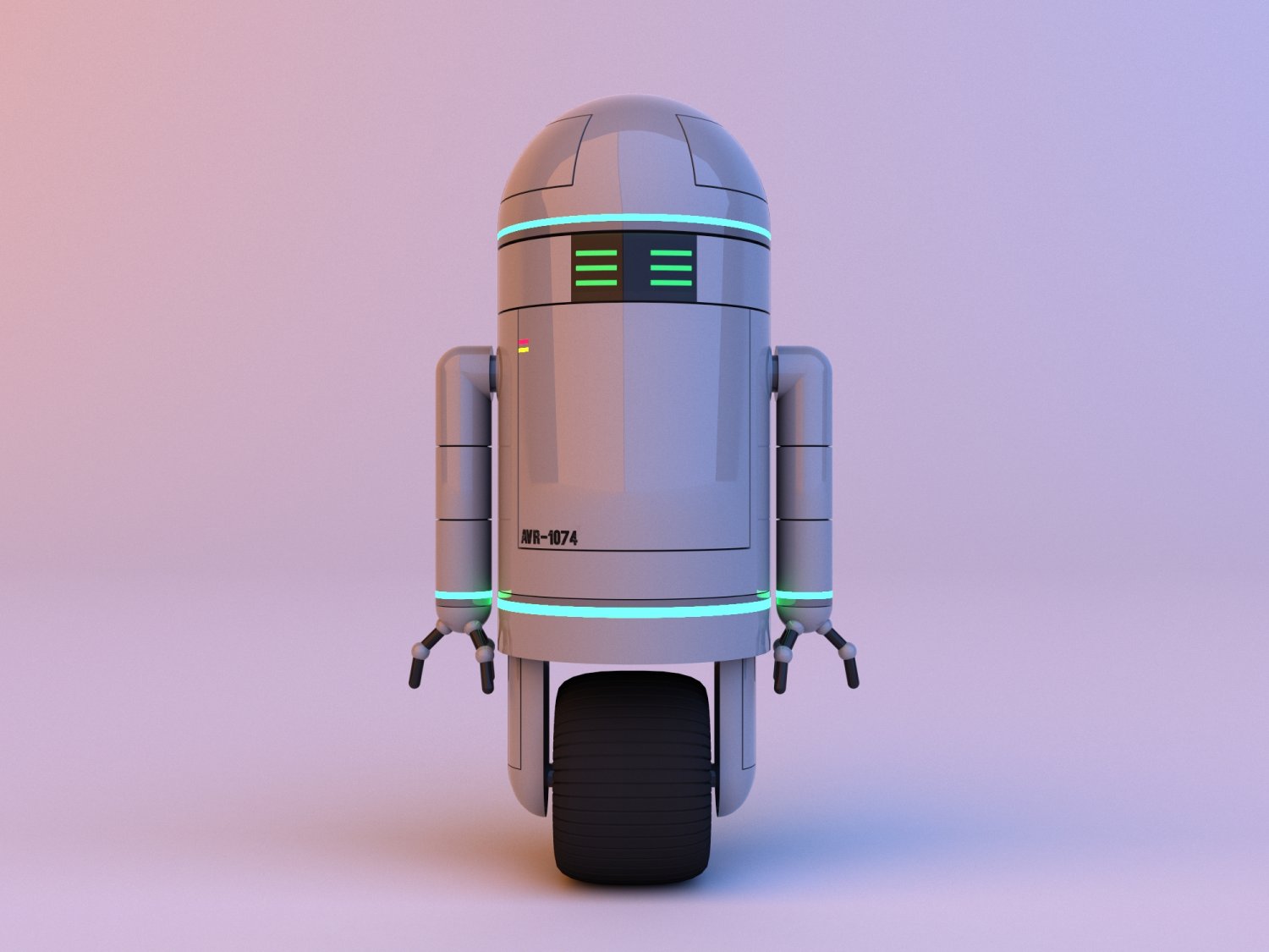 Futuristic cute robot -android 3D Модель in Роботы 3DExport