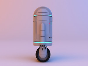 Futuristic cute robot -android Modèle 3D
