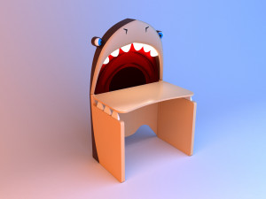 Kids shark table 3D Model