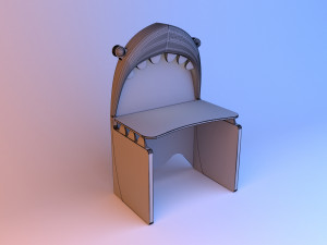 Kids shark table 3D Model