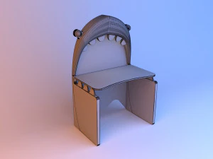 Kids shark table 3D Model