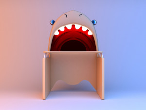 Kids shark table 3D Model